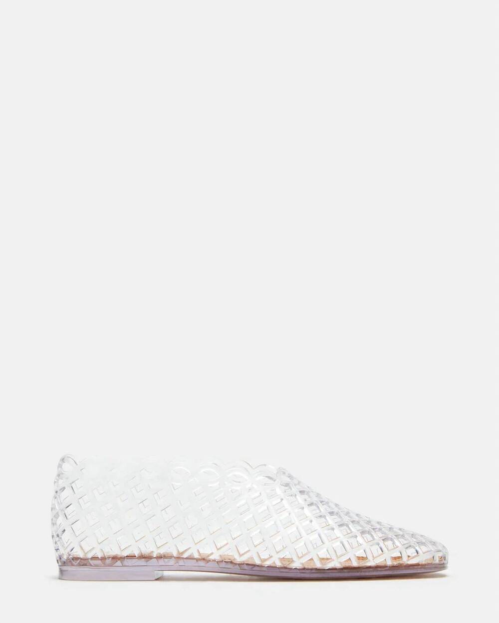 NEW STEVE MADDEN women's grove square toe jelly flats in clear